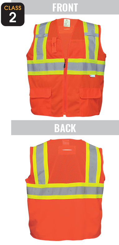GLO-0047 - FrogWear® Solid Bottom and Mesh Class 2 Surveyor Vest