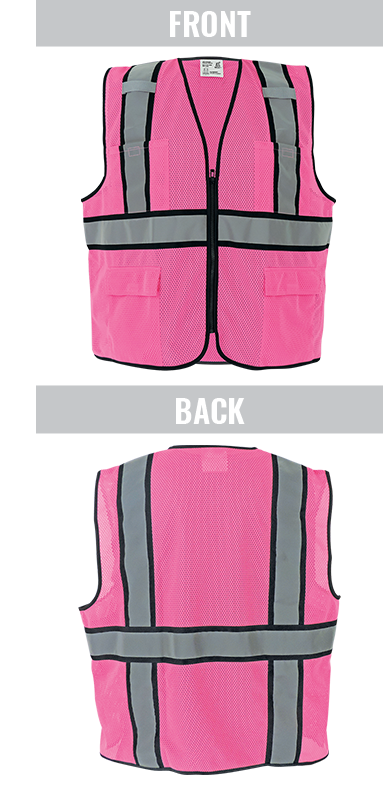 GLO-0066 - FrogWear® HV - Enhanced Visibility Pink Surveyors Safety Vest