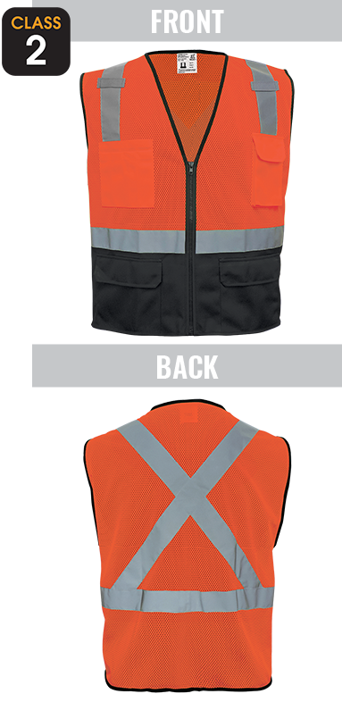 GLO-049 FrogWear® - ANSI class 2 lightweight orange mesh polyester safety vest
