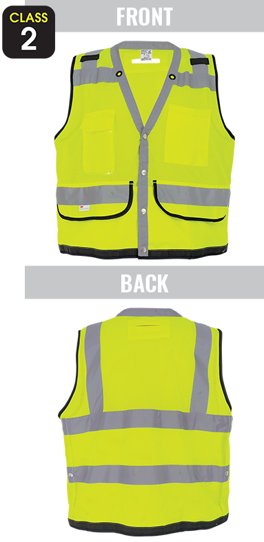 GLO-059 FrogWear® - ANSI class 2 lightweight high-visibility yellow/green mesh polyester surveyor's safety vest