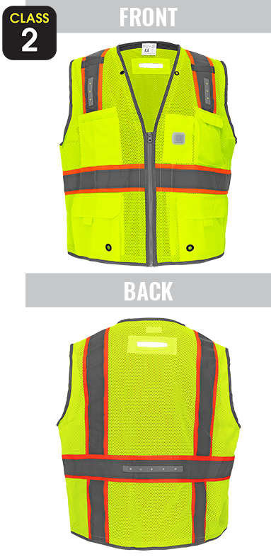 GLO-15LED - FrogWear® Premium High-Visibility Surveyors LED Safety Vest