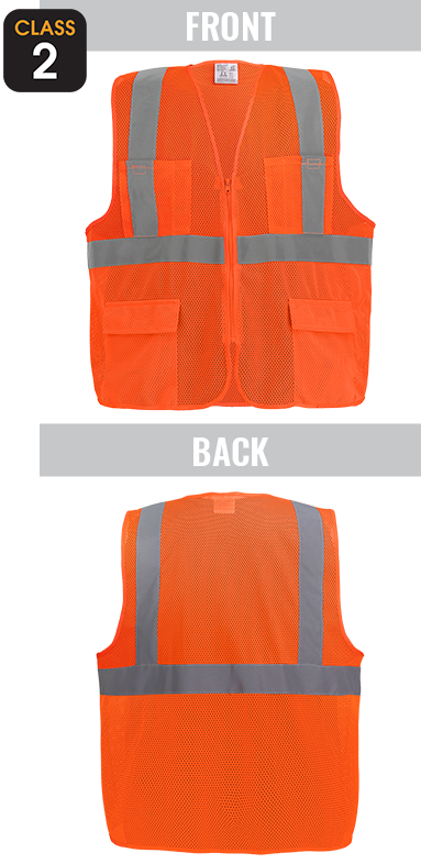 GLO-270 - FrogWear® HV - High-Visibility Orange Lightweight Mesh Safety Vest, ANSI Class 2