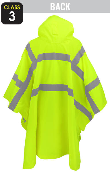 GLO-850 - FrogWear® HV - High-Visibility Yellow/Green Polyester Rain Poncho