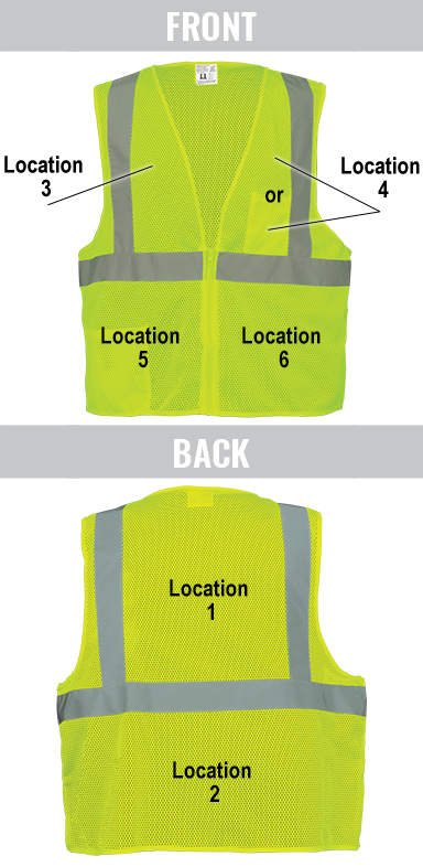 Vest Imprinting Locations Guide